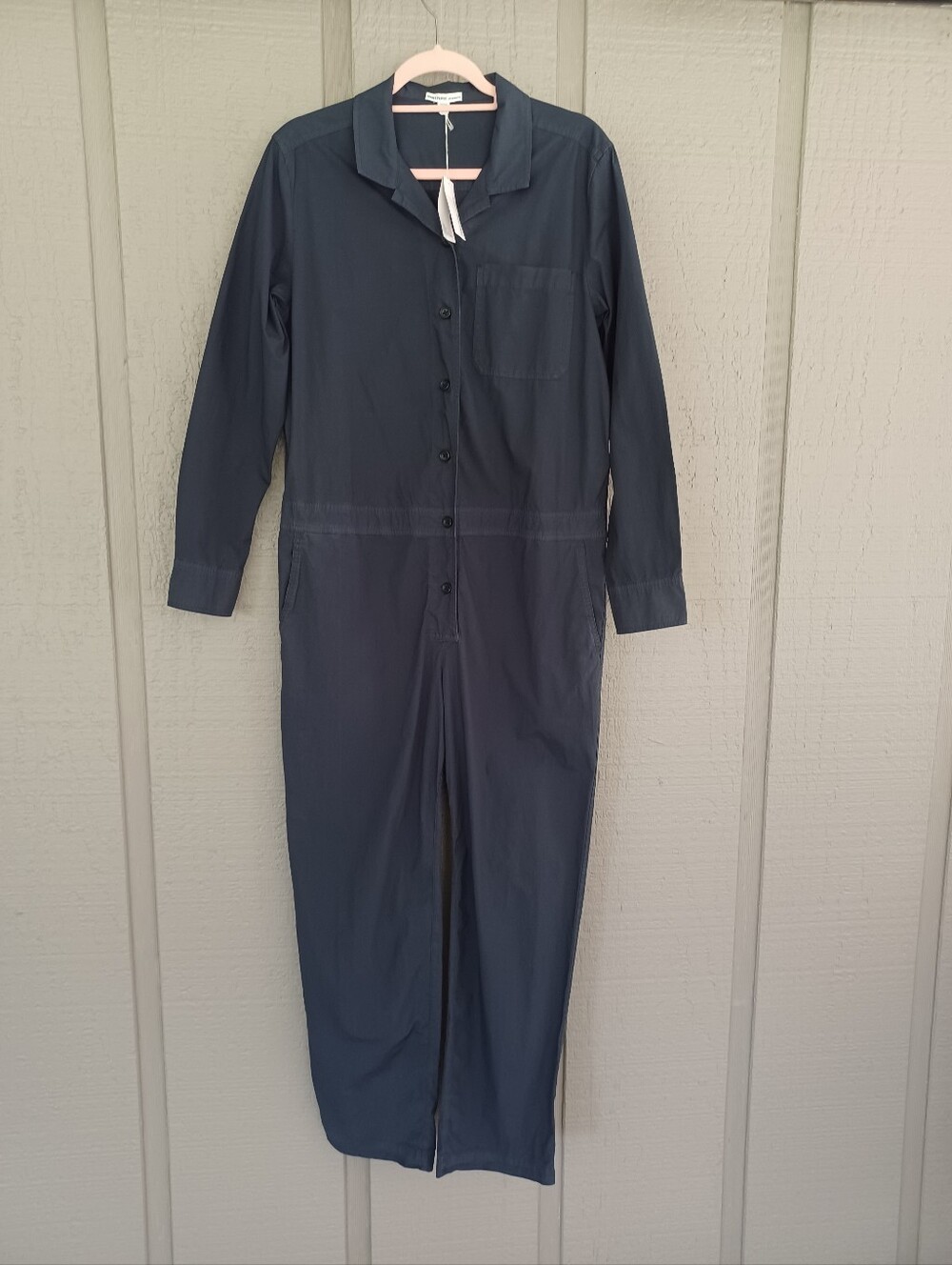 James Perse Women's Utility Jumpsuit Size 2 US M Pockets Cotton Blend Buttons